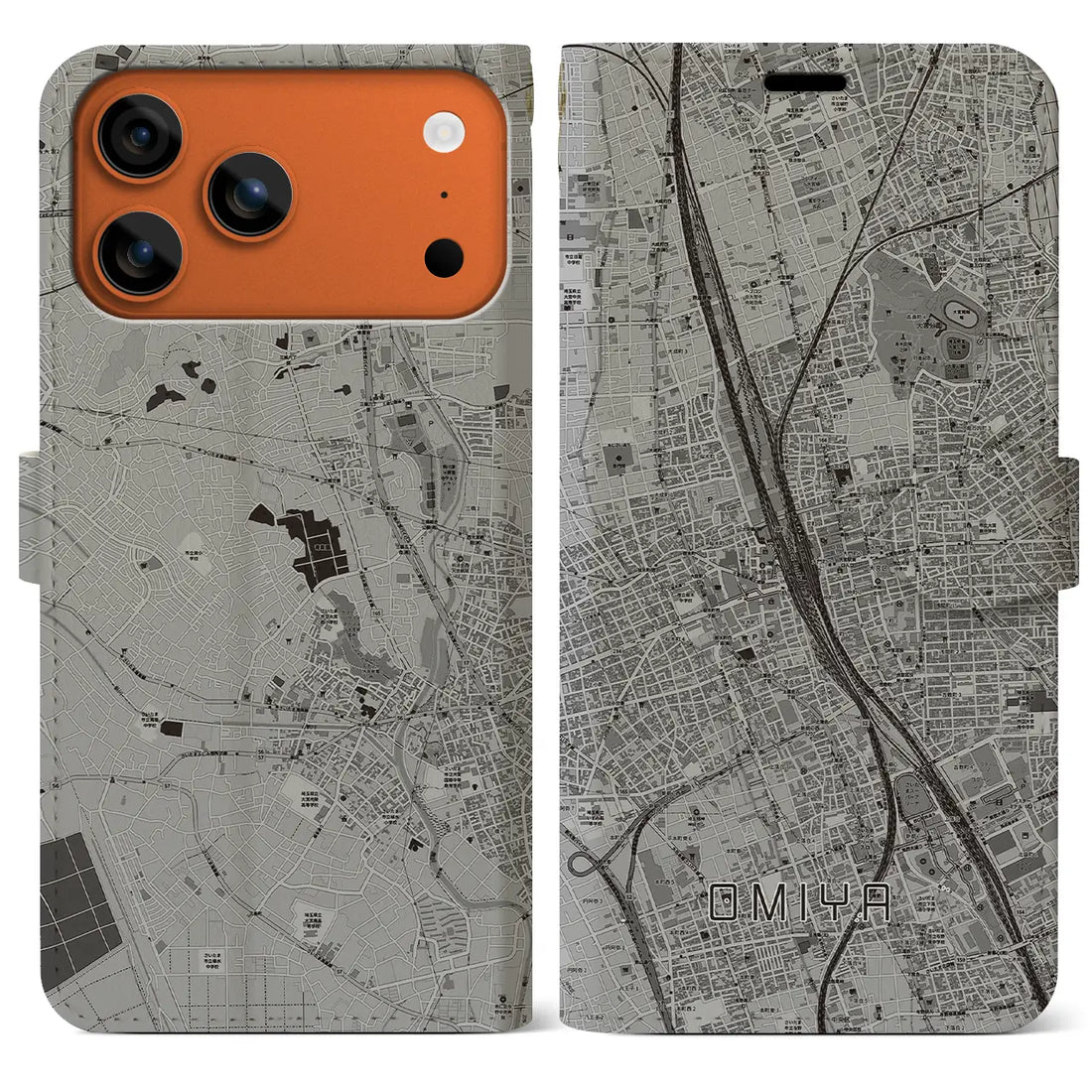 【大宮（埼玉県）】地図柄iPhoneケース（手帳タイプ）