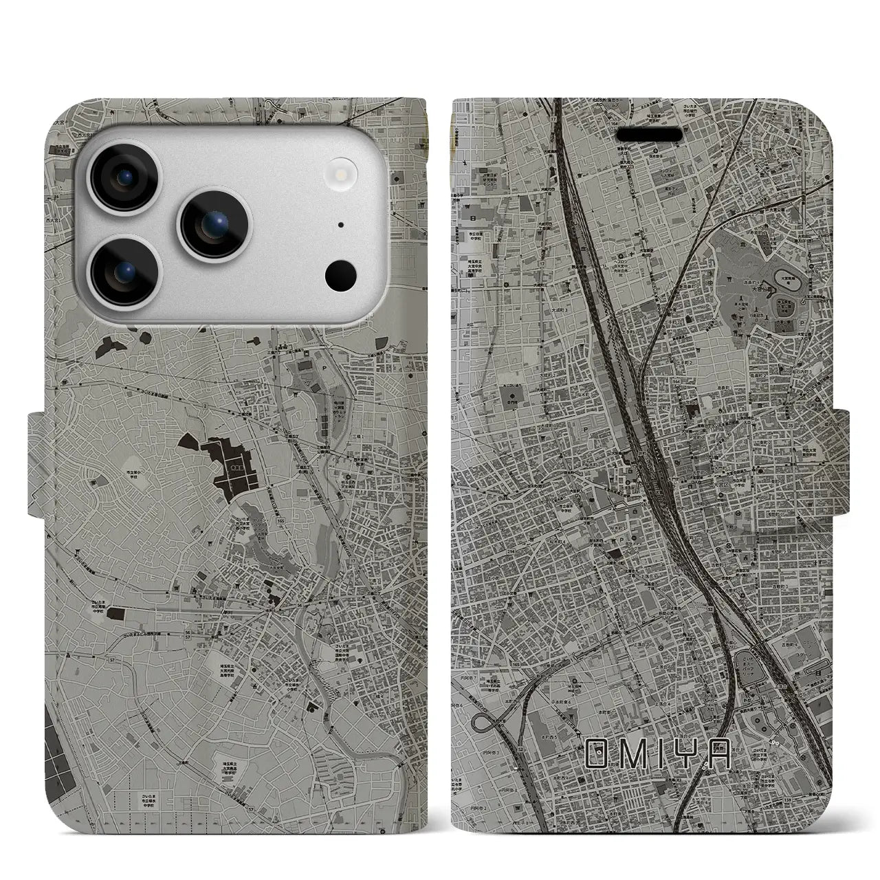 【大宮（埼玉県）】地図柄iPhoneケース（手帳タイプ）