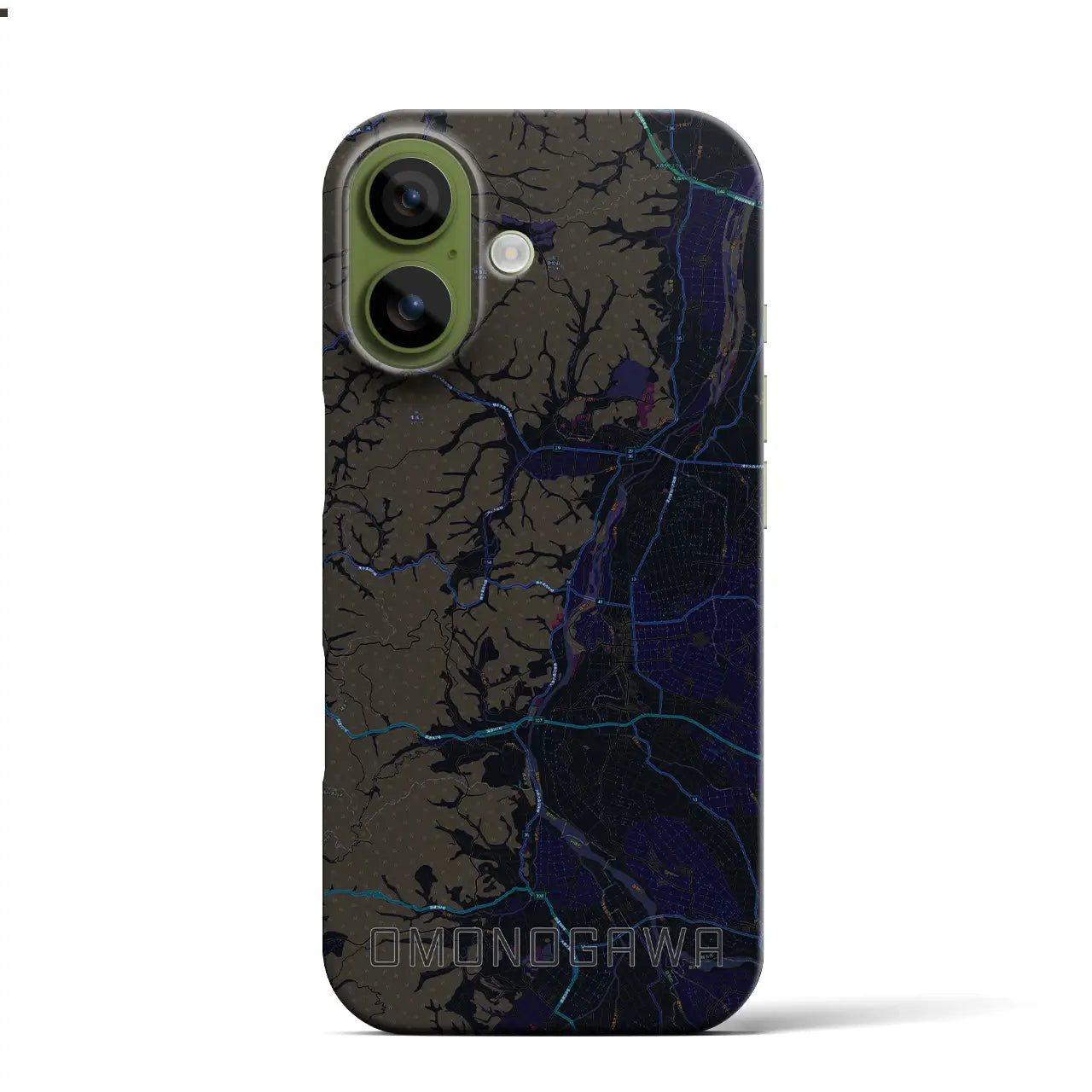 【雄物川（秋田県）】地図柄iPhoneケース（バックカバータイプ）