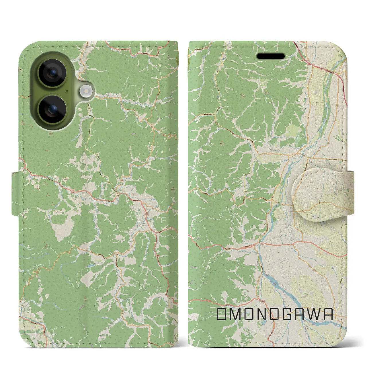 【雄物川（秋田県）】地図柄iPhoneケース（手帳タイプ）