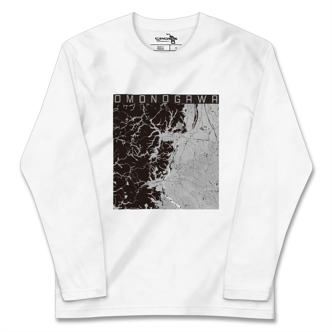 【雄物川（秋田県）】地図柄ロングスリーブTシャツ