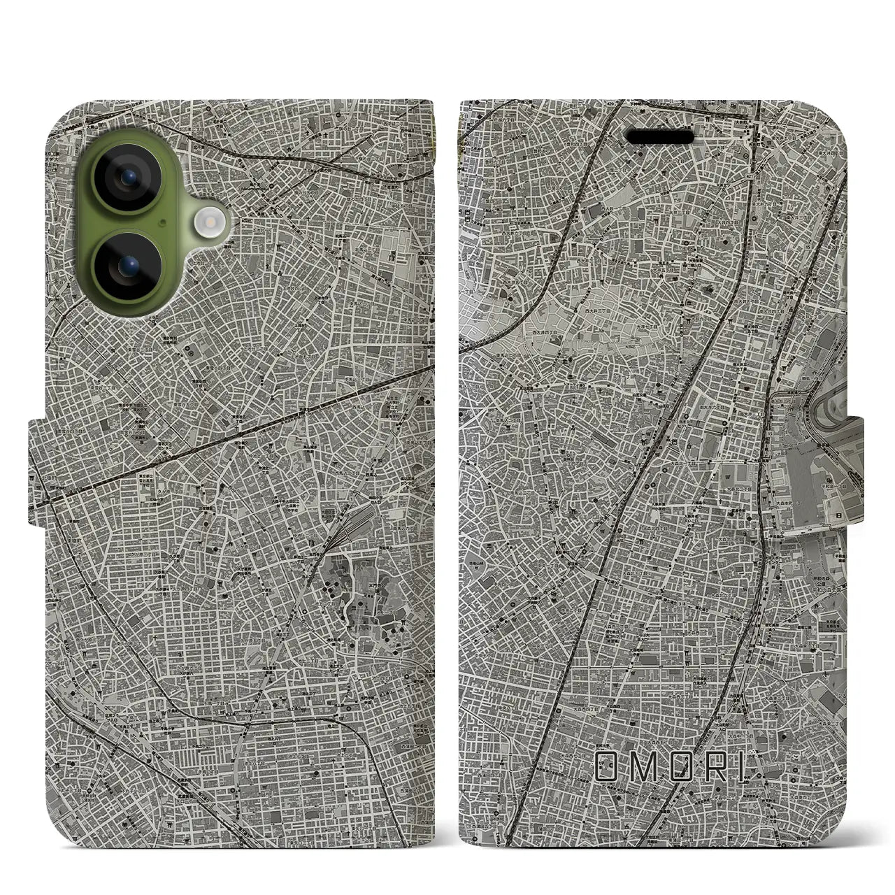 【大森（東京都）】地図柄iPhoneケース（手帳タイプ）