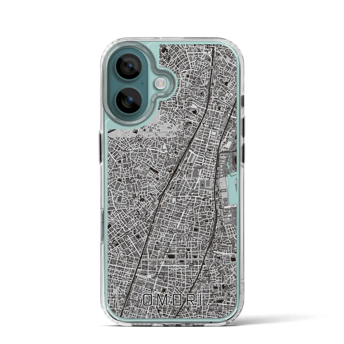 【大森（東京都）】地図柄iPhoneケース（MagSafeタイプ）モノトーン・iPhone 16 Pro 用