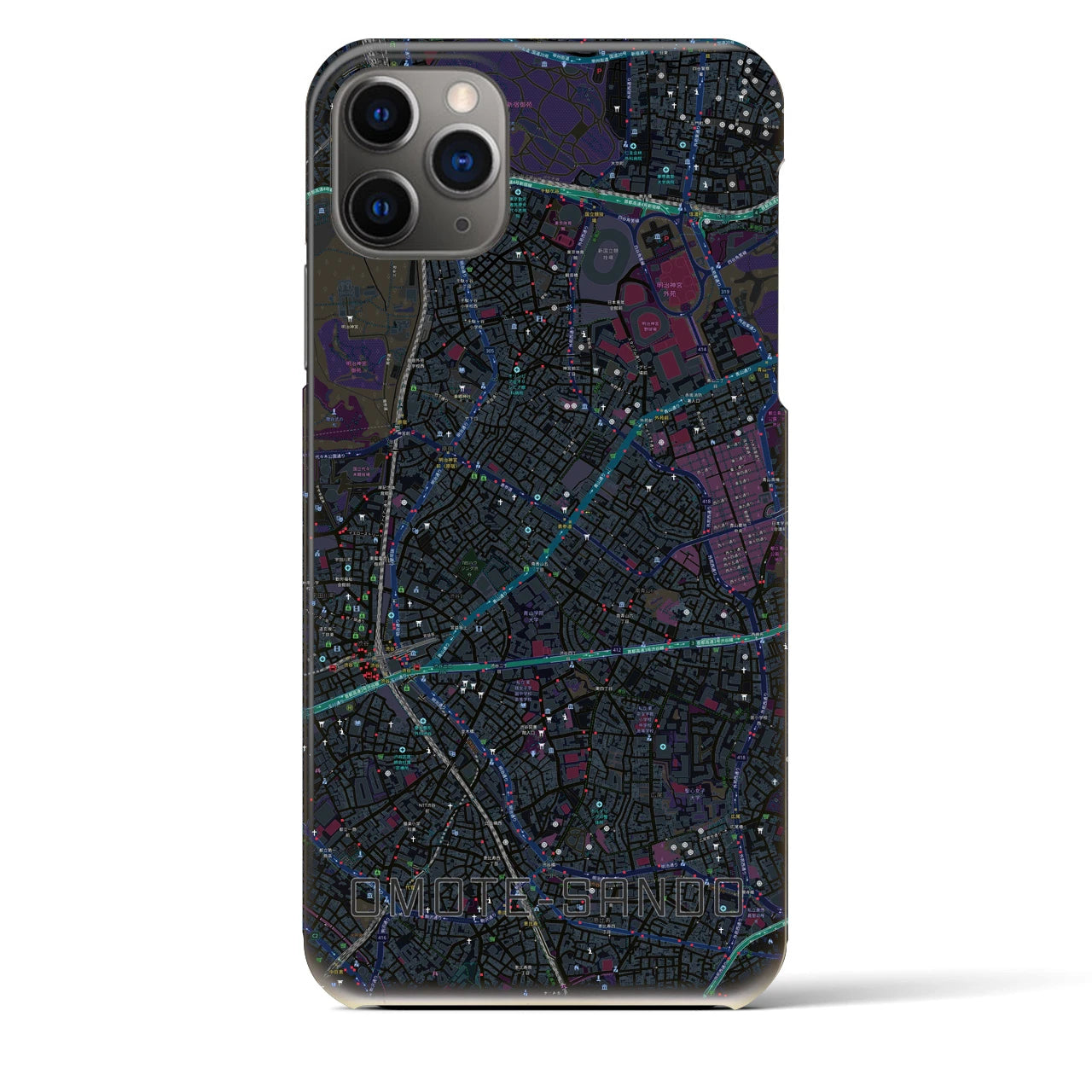 【表参道（東京都）】地図柄iPhoneケース（バックカバータイプ）