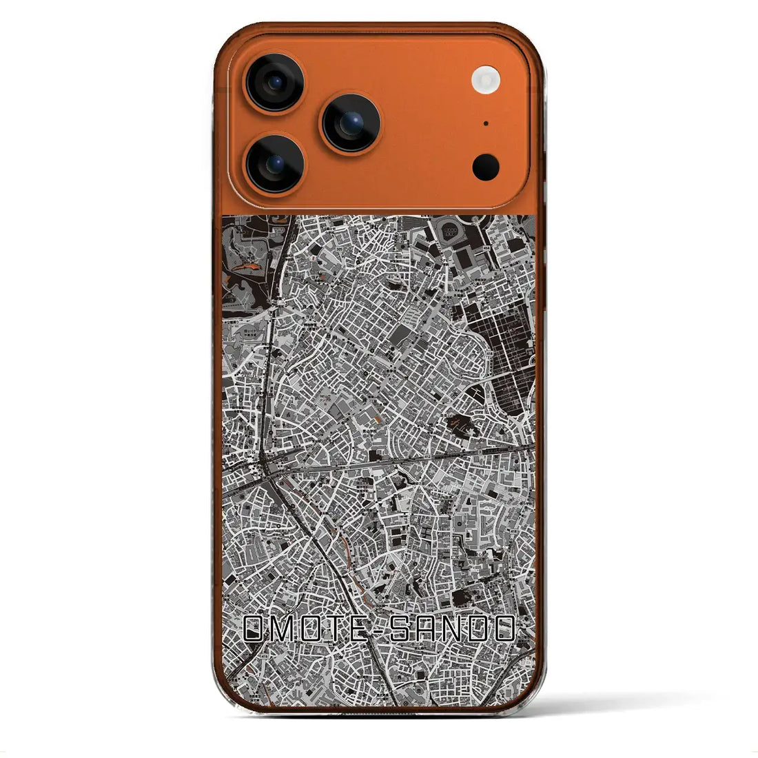 【表参道(東京都)】地図柄iPhoneケース(クリアタイプ)モノトーン・iPhone 17 Pro Max 用