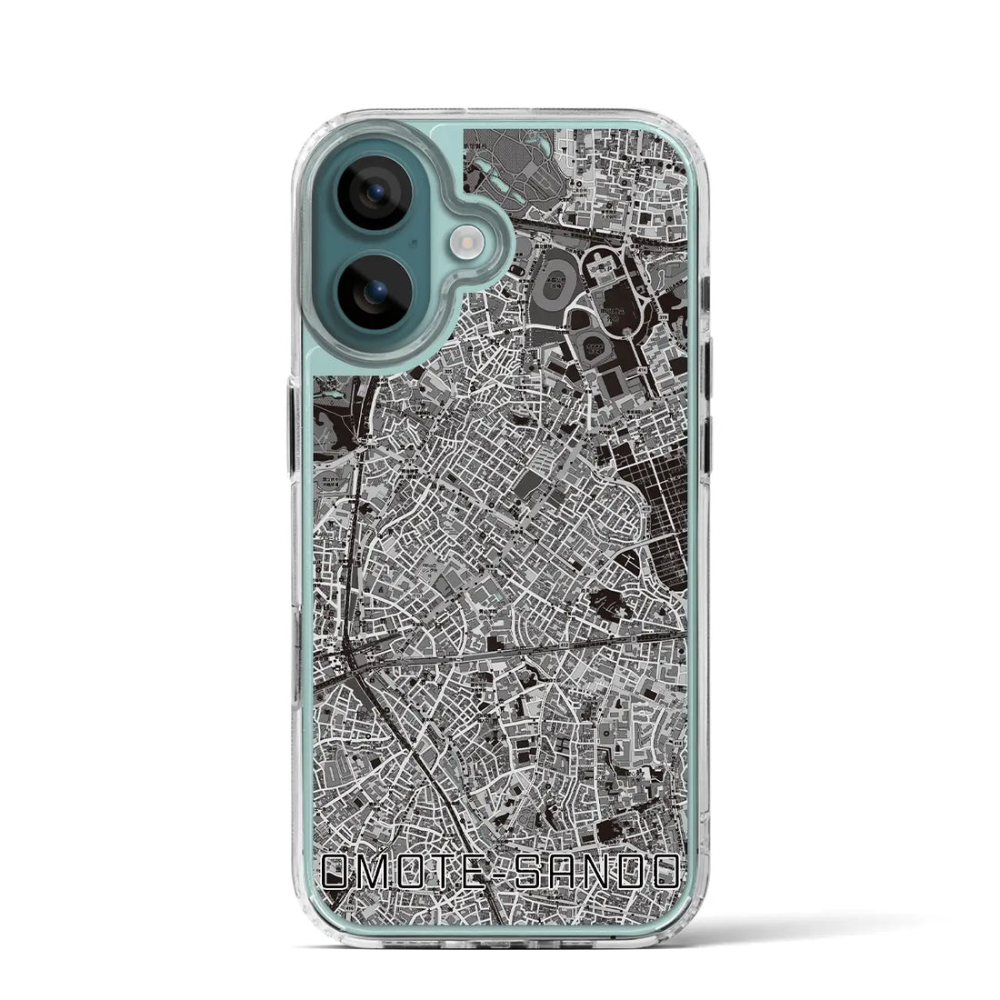 【表参道(東京都)】地図柄iPhoneケース(MagSafeタイプ)モノトーン・iPhone 16 Pro 用