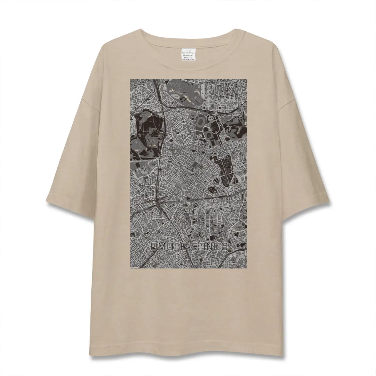 【表参道（東京都）】地図柄ビッグシルエットTシャツ