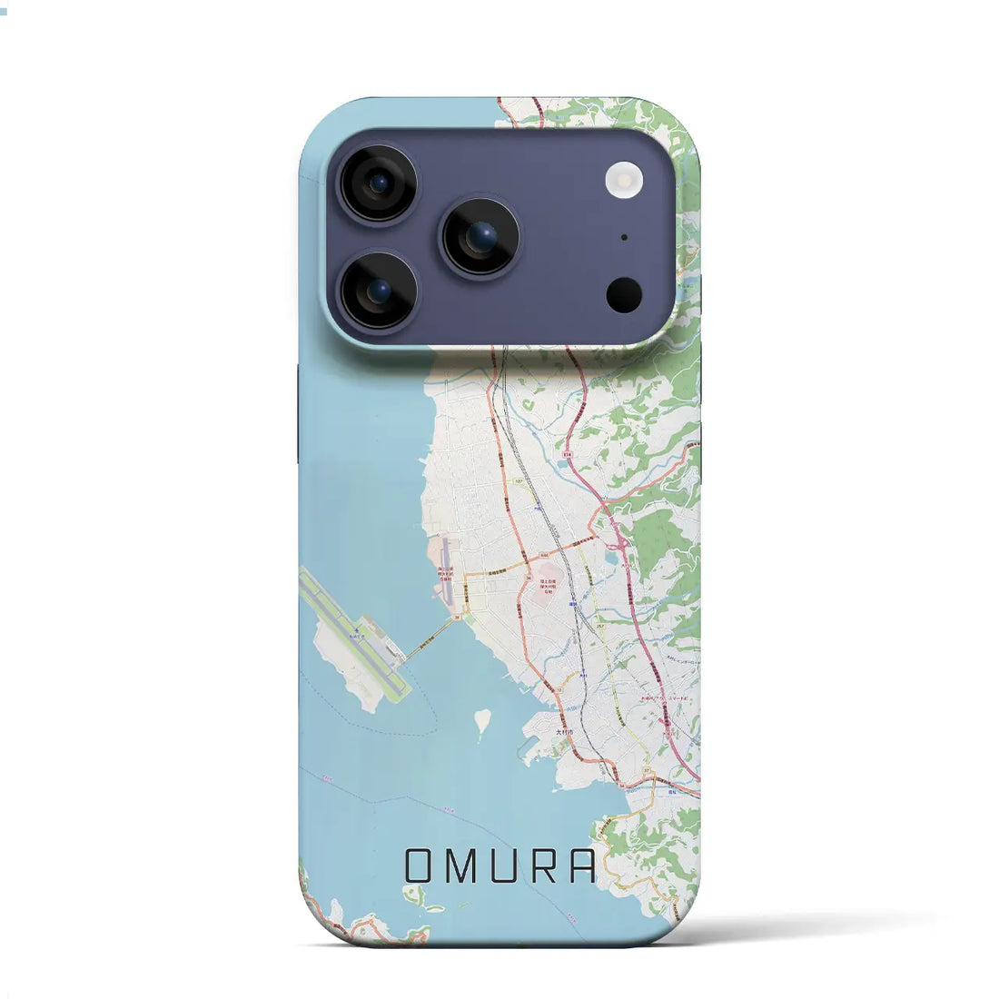 【大村（長崎県）】地図柄iPhoneケース（バックカバータイプ）ナチュラル・iPhone 17 Pro Max 用