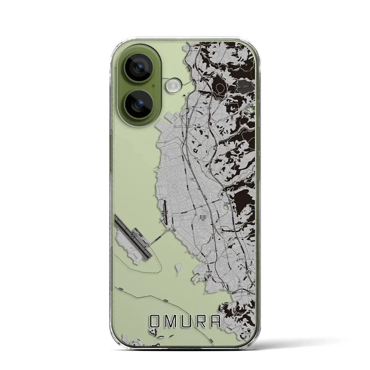 【大村（長崎県）】地図柄iPhoneケース（クリアタイプ）