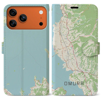 【大村（長崎県）】地図柄iPhoneケース（手帳タイプ）