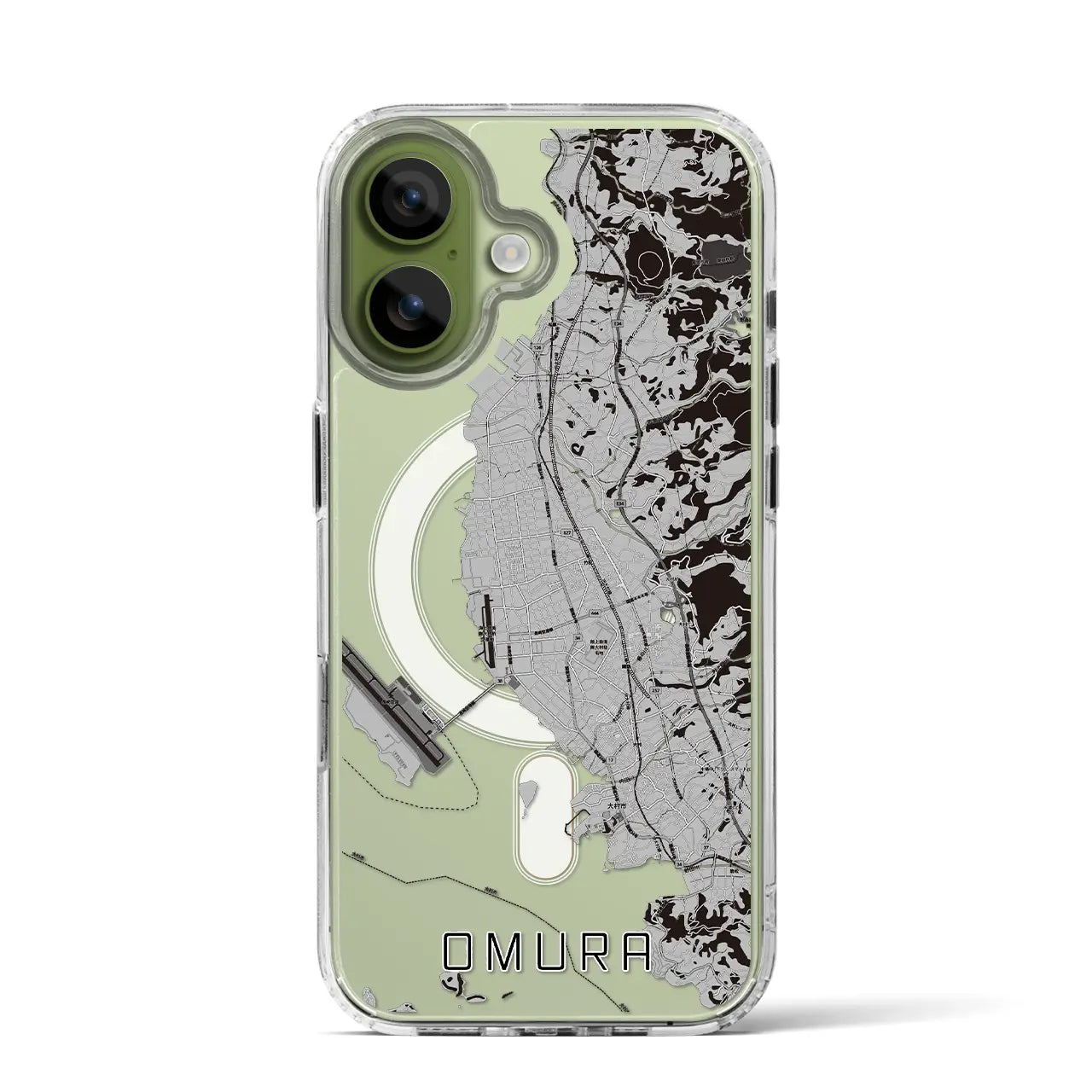 【大村（長崎県）】地図柄iPhoneケース（MagSafeタイプ）