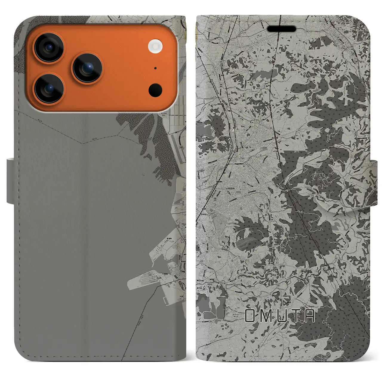 【大牟田（福岡県）】地図柄iPhoneケース（手帳タイプ）