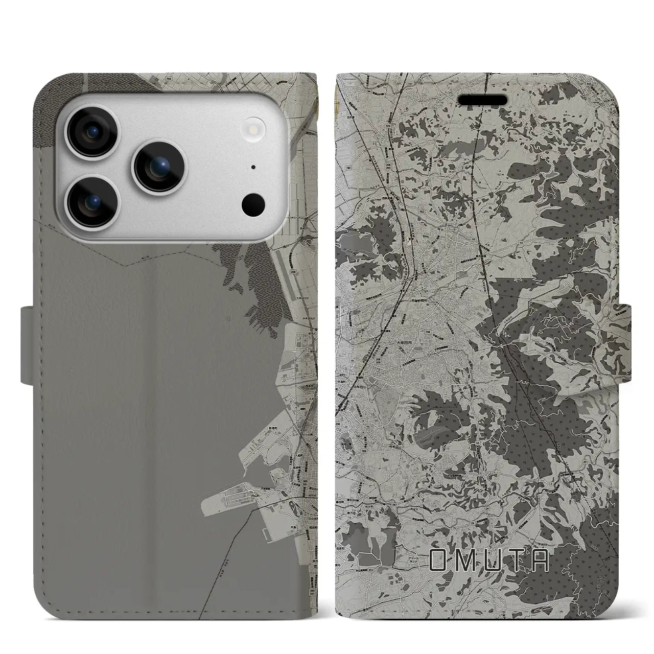 【大牟田（福岡県）】地図柄iPhoneケース（手帳タイプ）