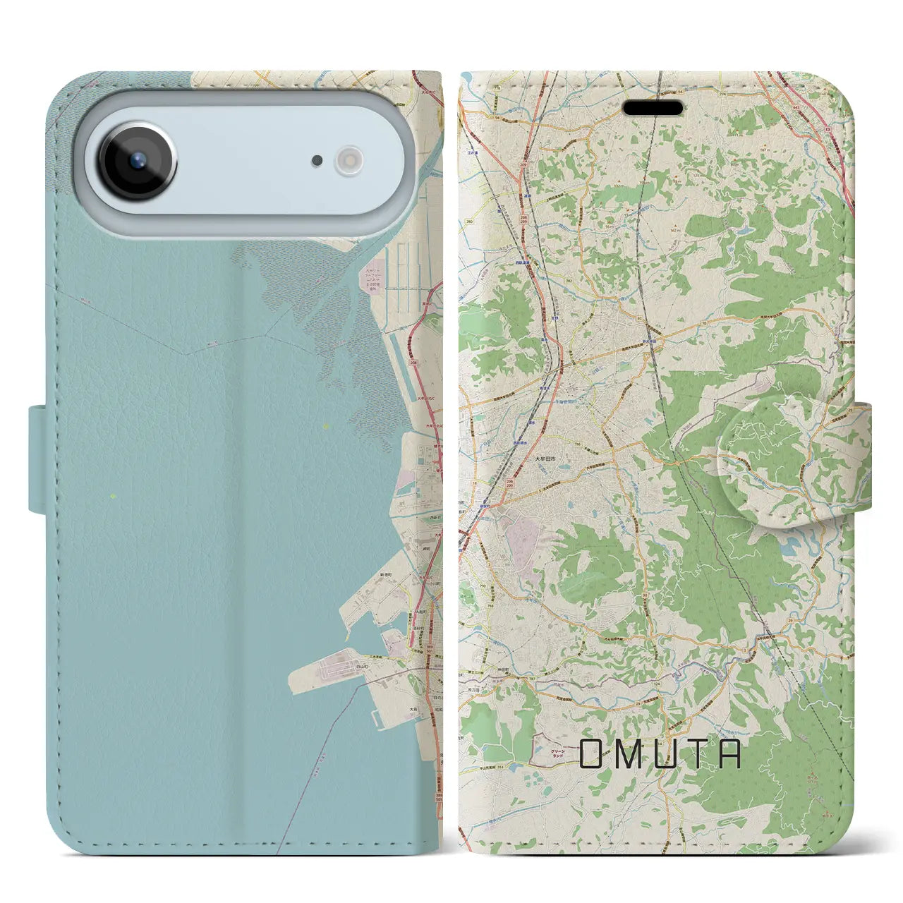 【大牟田（福岡県）】地図柄iPhoneケース（手帳タイプ）