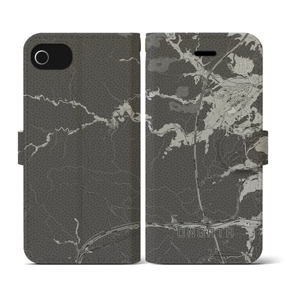 【恩方（東京都）】地図柄iPhoneケース（手帳タイプ）モノトーン・iPhone SE（第3 / 第2世代） / 8 / 7 / 6s / 6 用