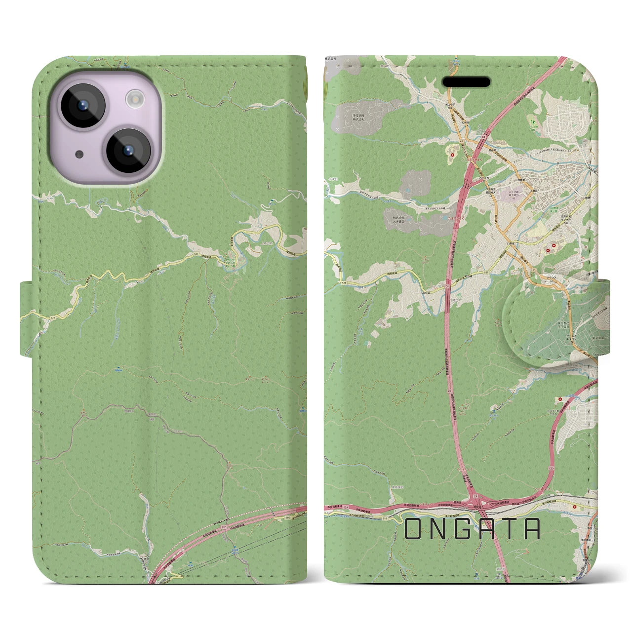 【恩方（東京都）】地図柄iPhoneケース（手帳タイプ）