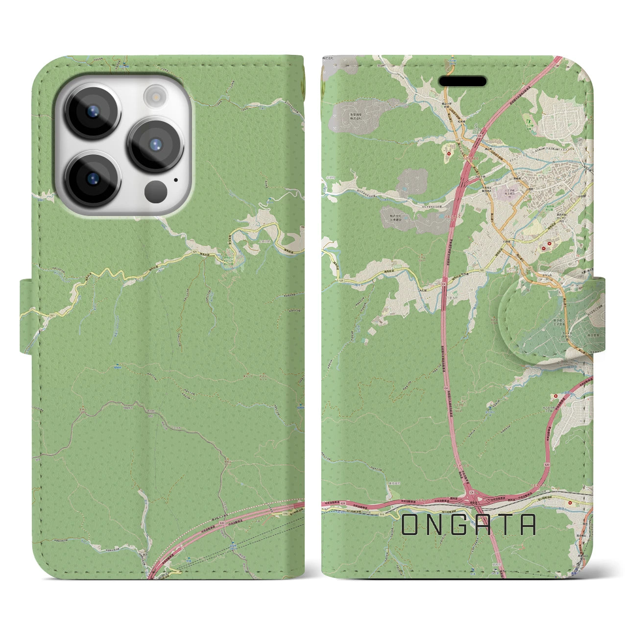 【恩方（東京都）】地図柄iPhoneケース（手帳タイプ）