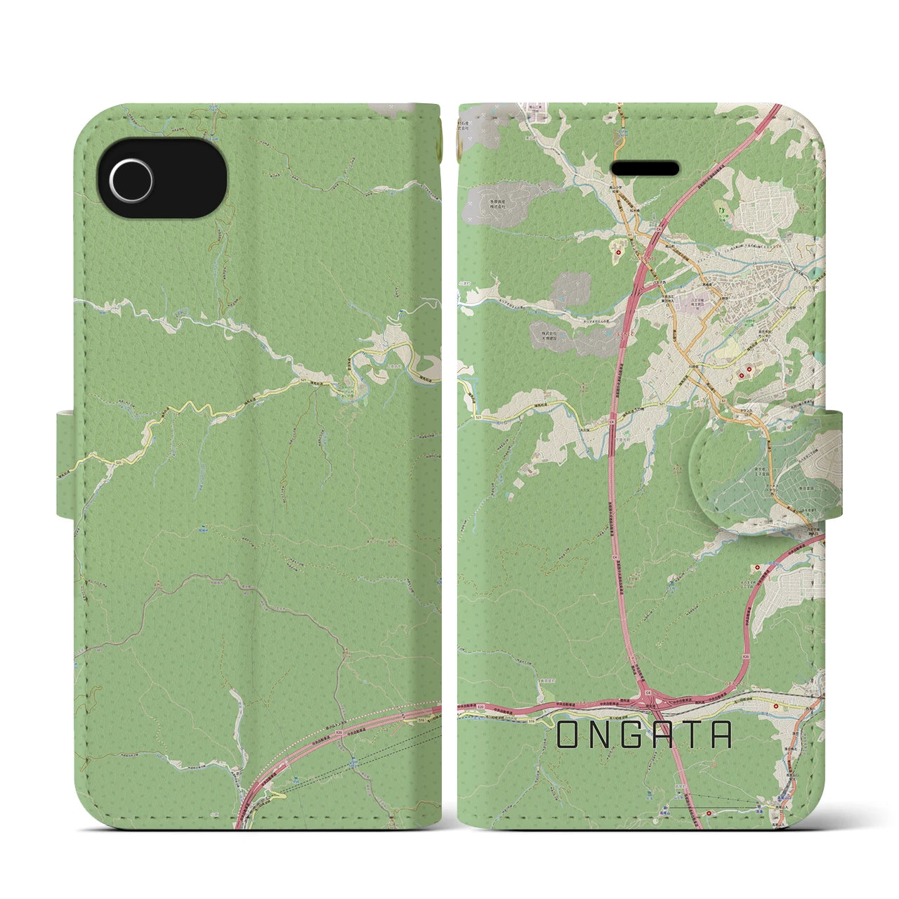 【恩方（東京都）】地図柄iPhoneケース（手帳タイプ）