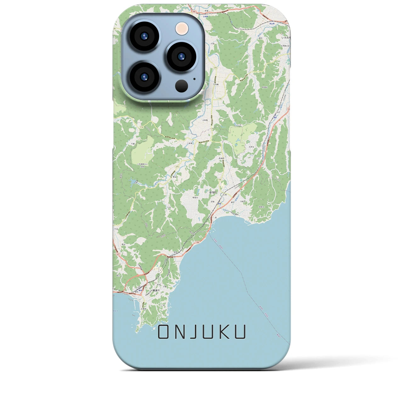 【御宿（千葉県）】地図柄iPhoneケース（バックカバータイプ）