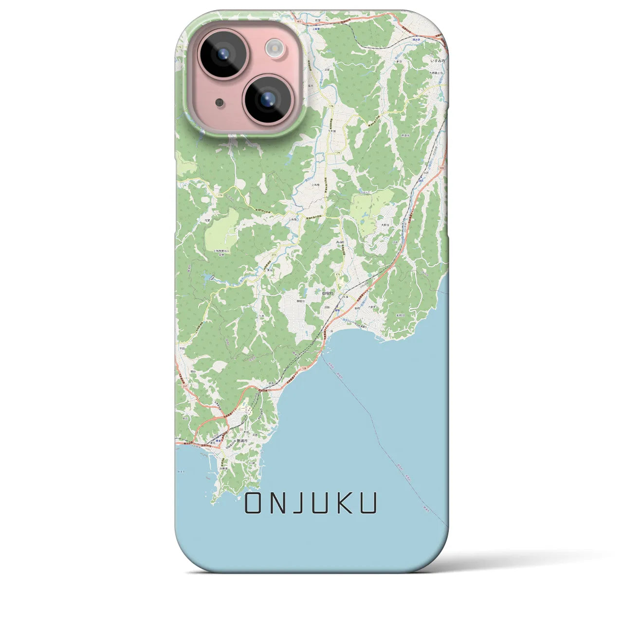 【御宿（千葉県）】地図柄iPhoneケース（バックカバータイプ）