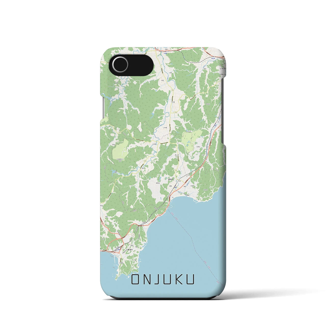 【御宿（千葉県）】地図柄iPhoneケース（バックカバータイプ）