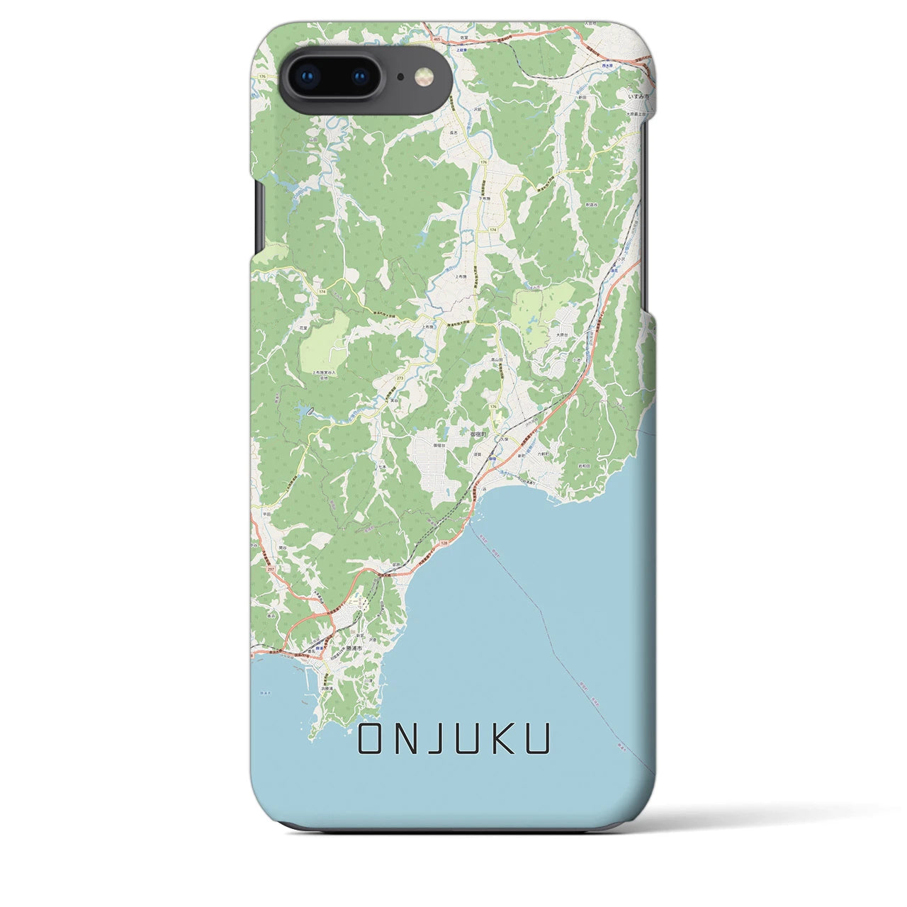 【御宿（千葉県）】地図柄iPhoneケース（バックカバータイプ）