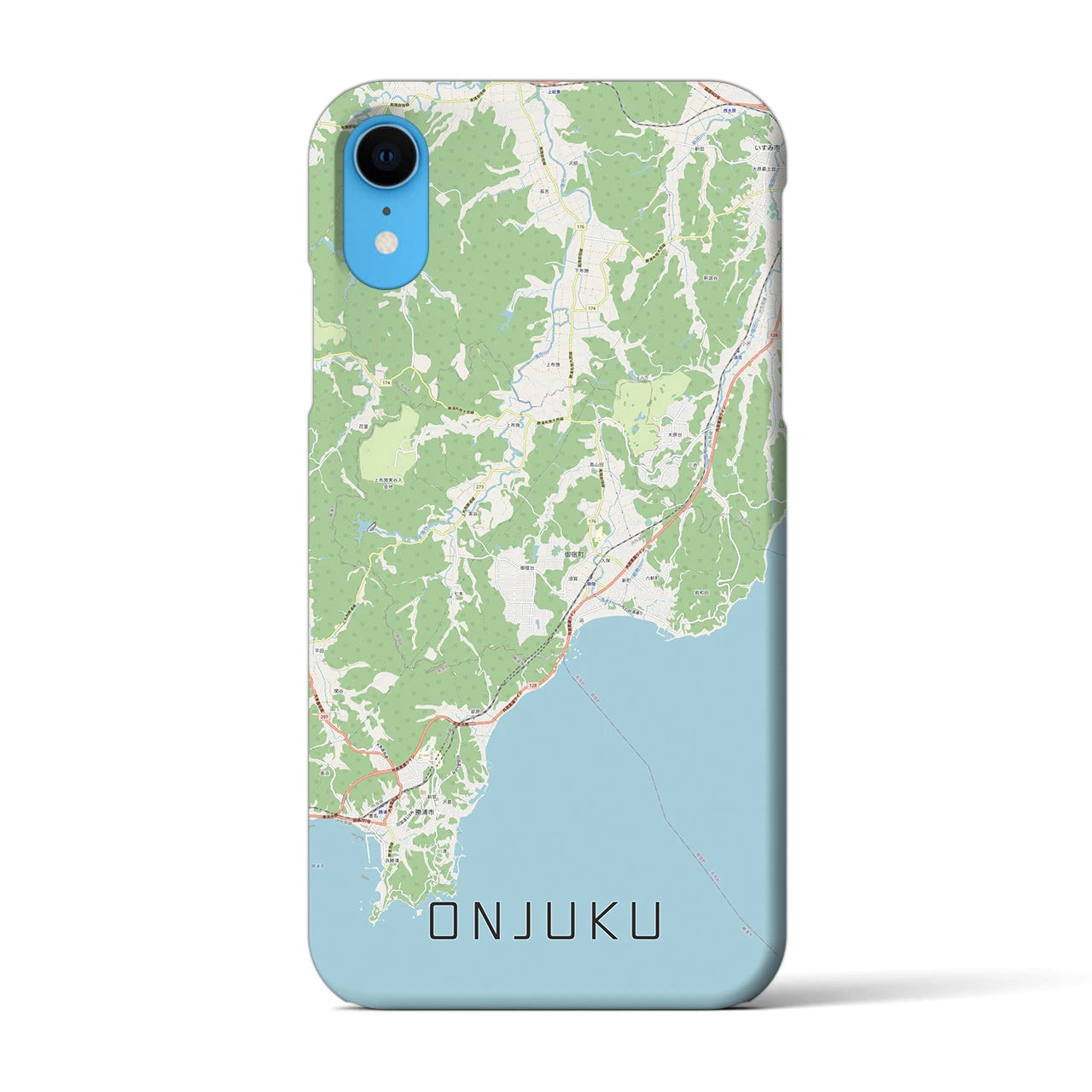 【御宿（千葉県）】地図柄iPhoneケース（バックカバータイプ）