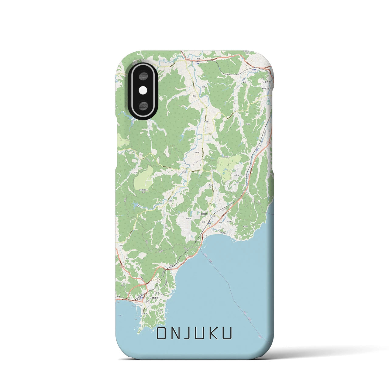 【御宿（千葉県）】地図柄iPhoneケース（バックカバータイプ）