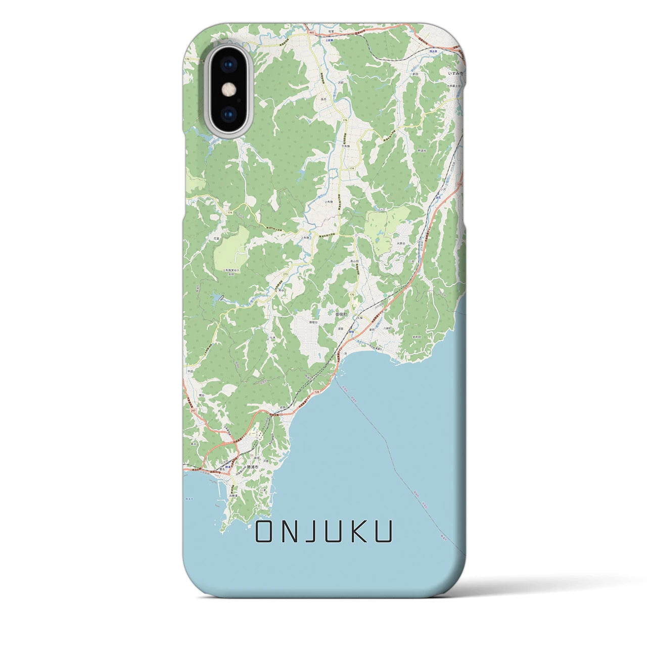 【御宿（千葉県）】地図柄iPhoneケース（バックカバータイプ）