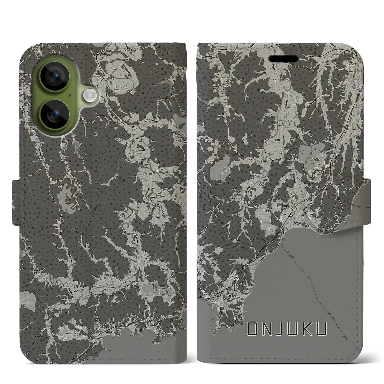 【御宿（千葉県）】地図柄iPhoneケース（手帳タイプ）