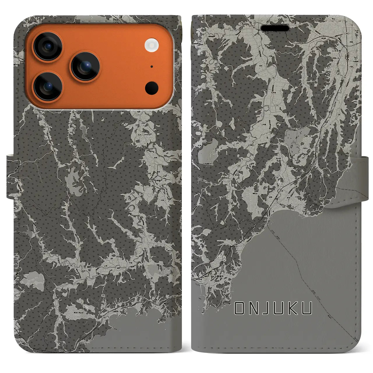 【御宿（千葉県）】地図柄iPhoneケース（手帳タイプ）