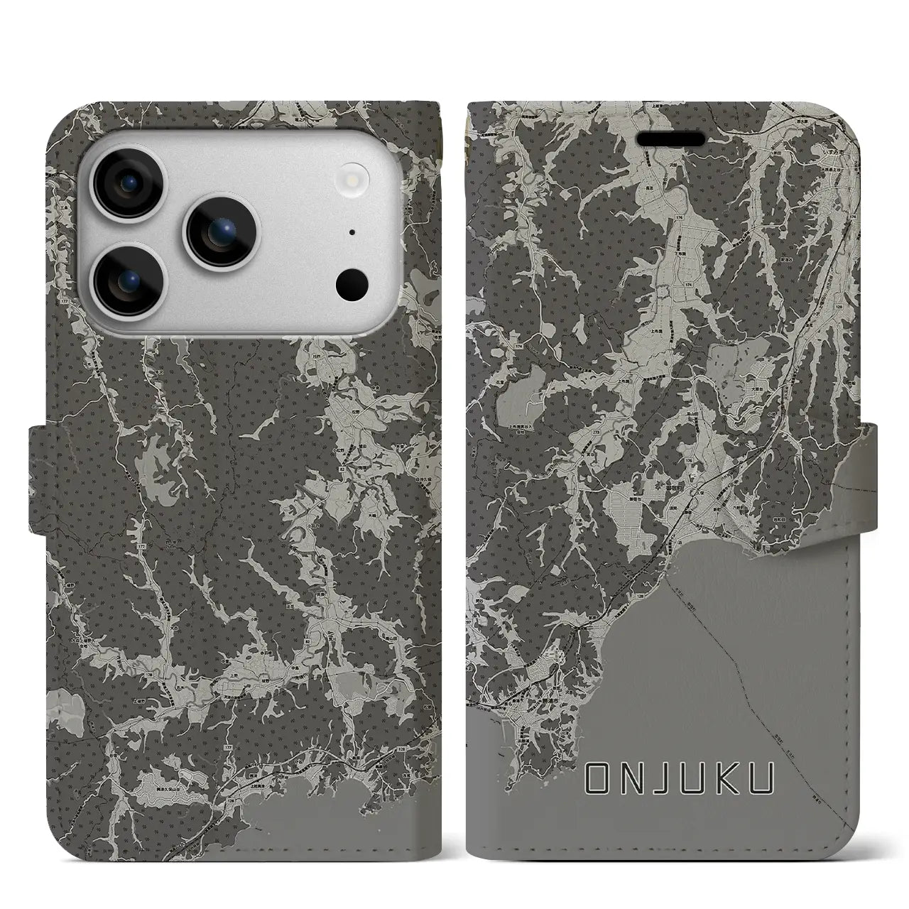 【御宿（千葉県）】地図柄iPhoneケース（手帳タイプ）