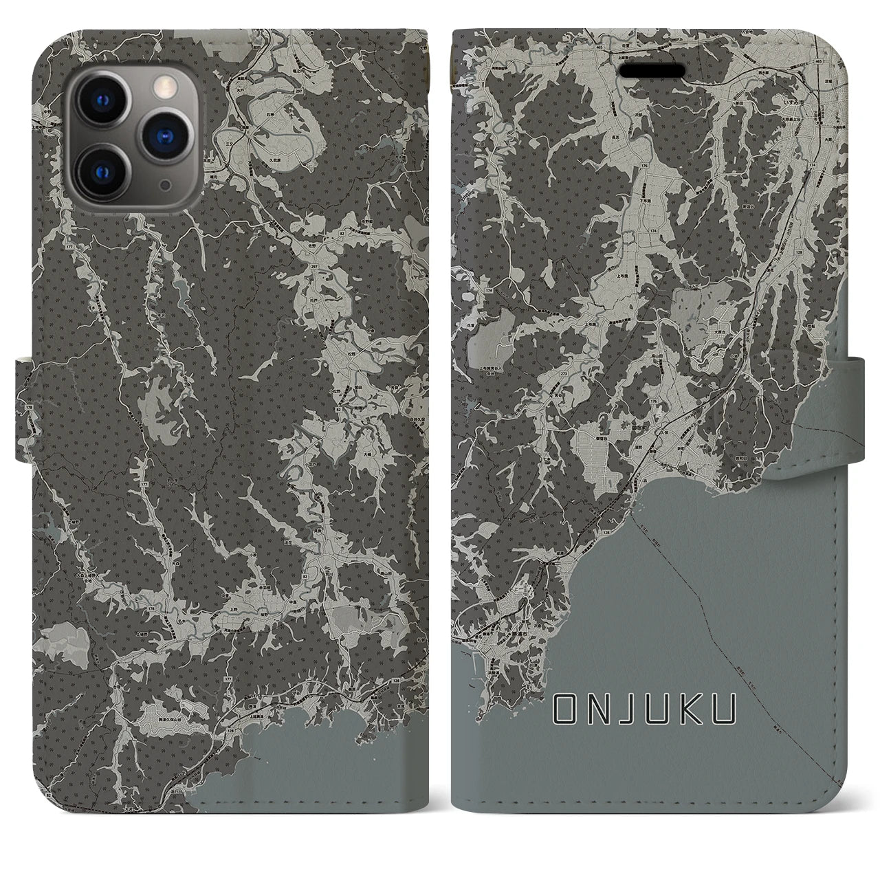 【御宿（千葉県）】地図柄iPhoneケース（手帳タイプ）