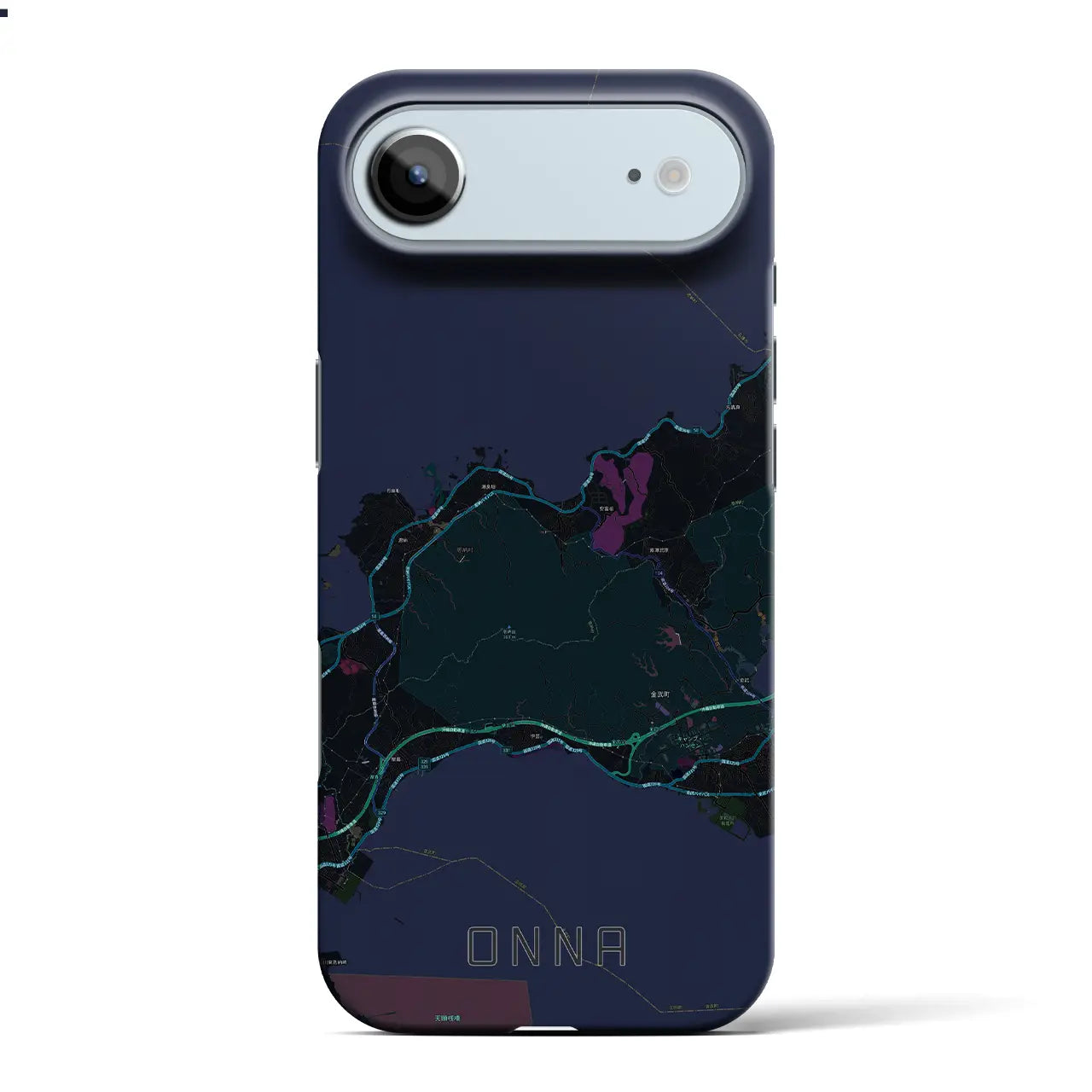 【恩納（沖縄県）】地図柄iPhoneケース（バックカバータイプ）