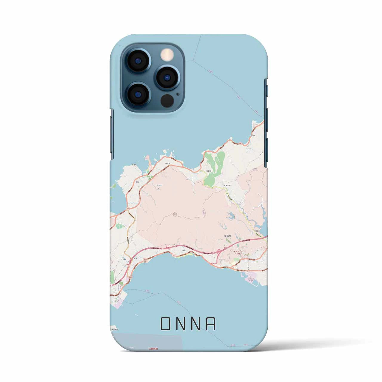 【恩納（沖縄県）】地図柄iPhoneケース（バックカバータイプ）