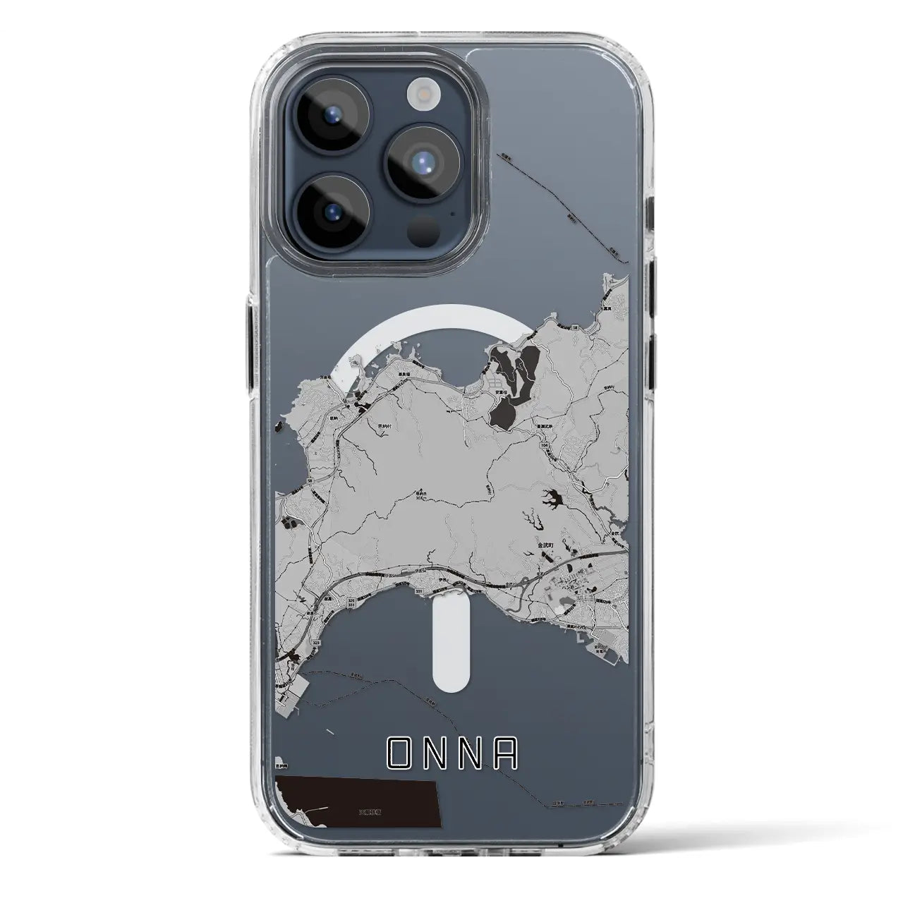 【恩納（沖縄県）】地図柄iPhoneケース（MagSafeタイプ）