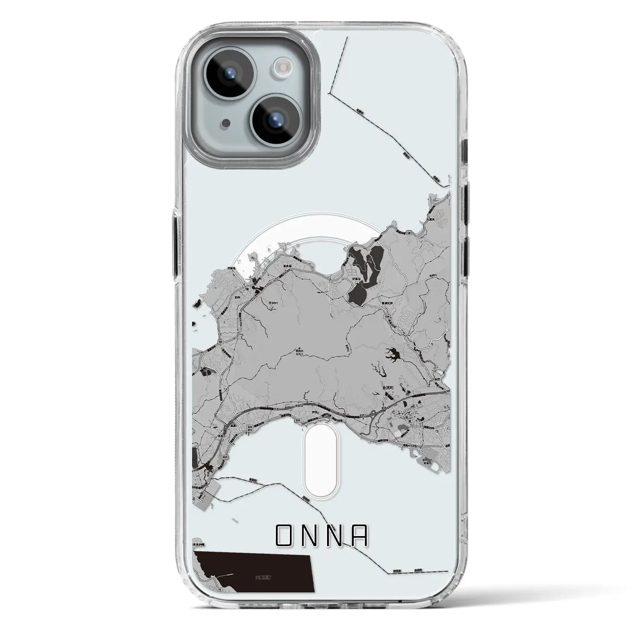 【恩納（沖縄県）】地図柄iPhoneケース（MagSafeタイプ）