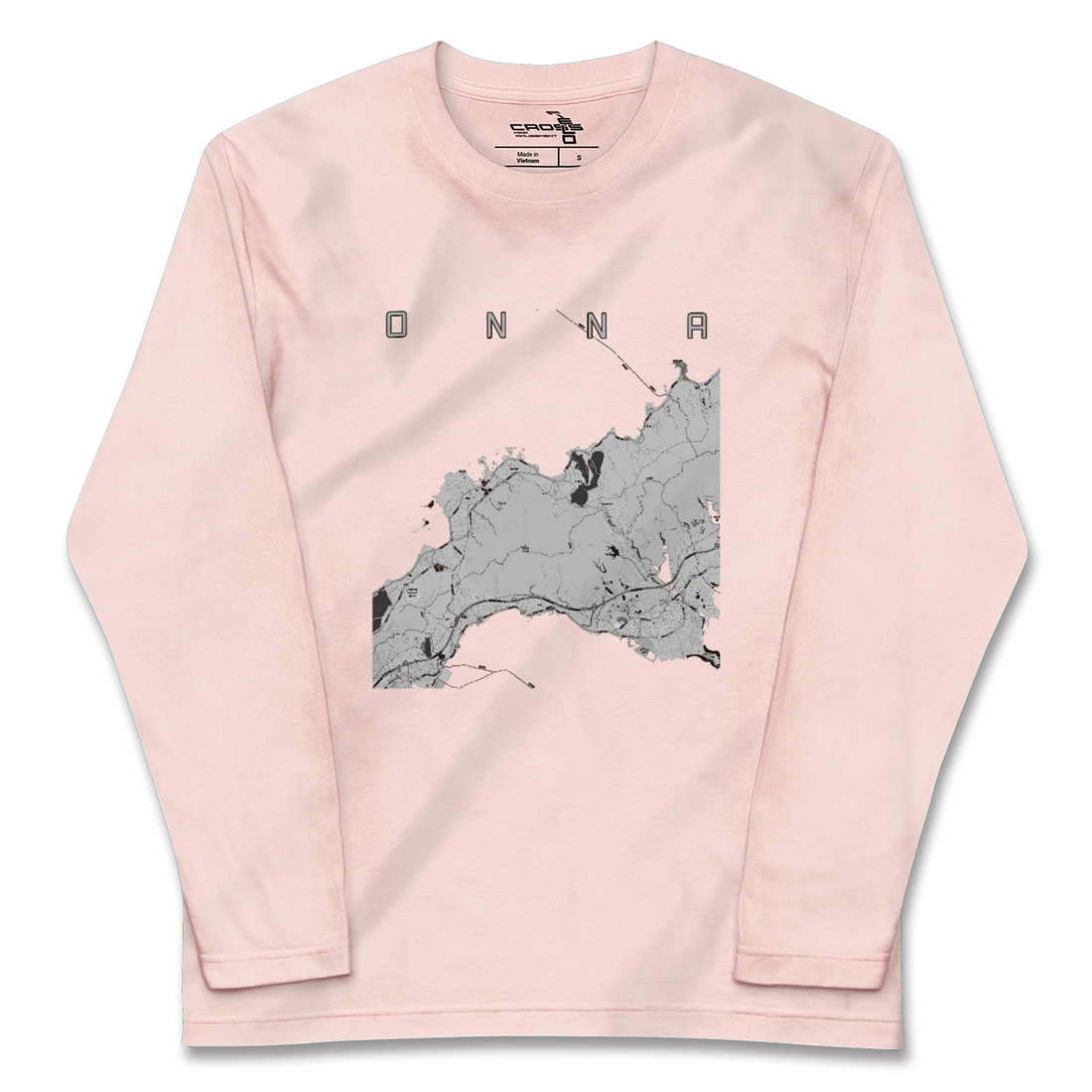【恩納(沖縄県)】地図柄ロングスリーブTシャツ