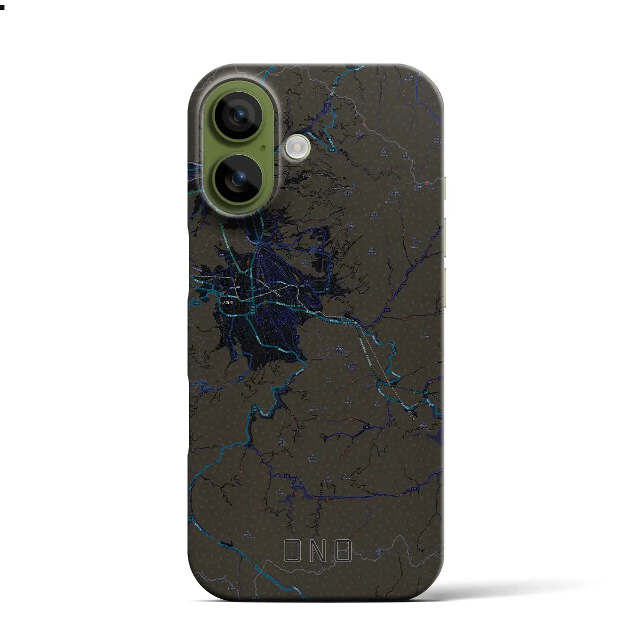 【大野（福井県）】地図柄iPhoneケース（バックカバータイプ）