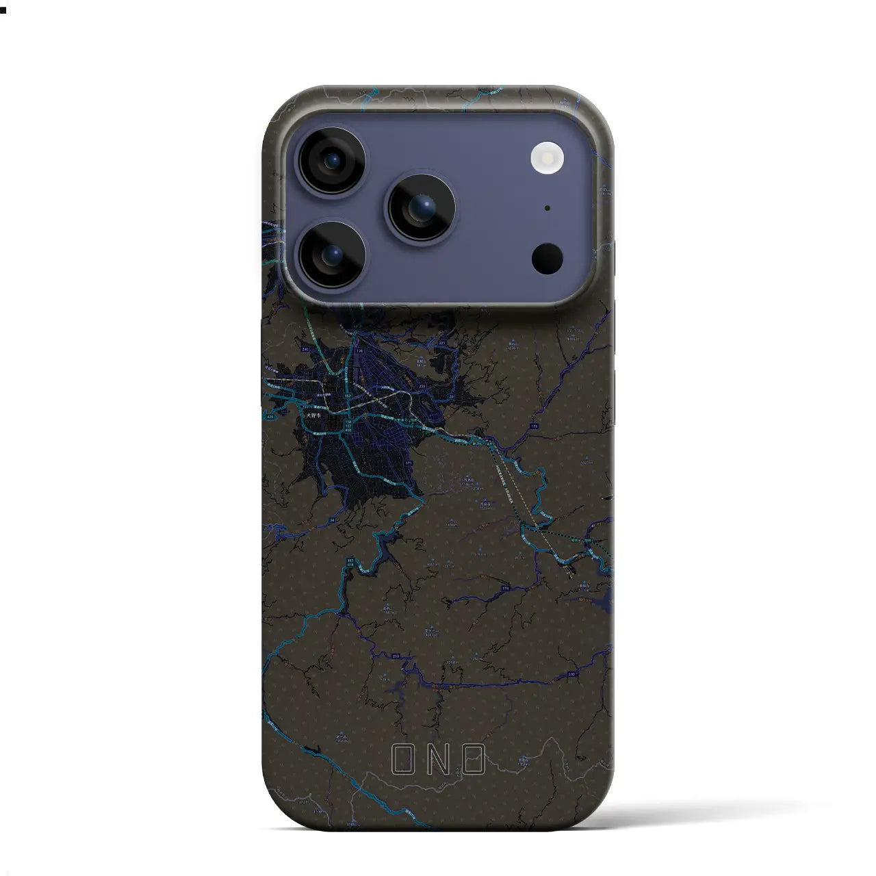 【大野（福井県）】地図柄iPhoneケース（バックカバータイプ）