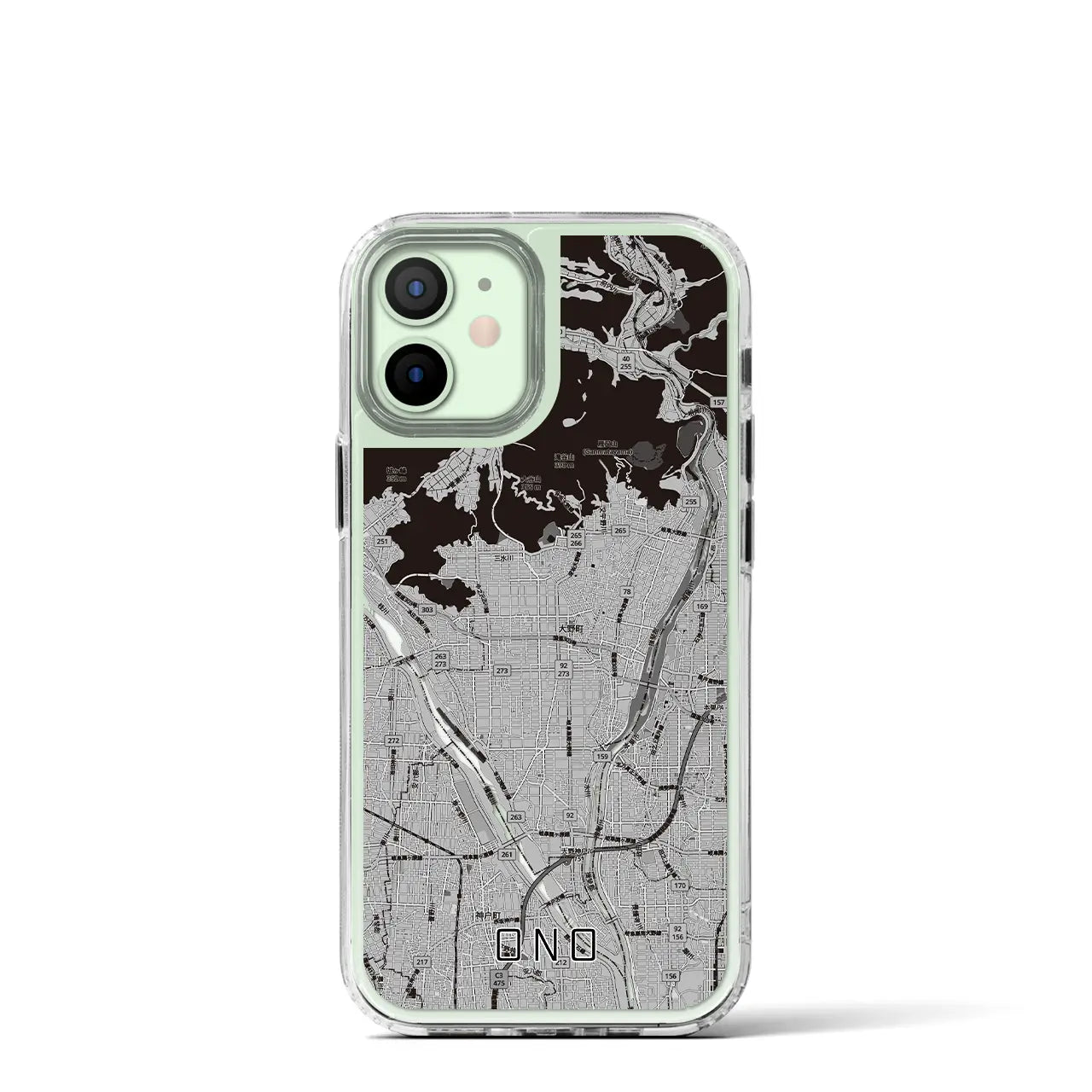 【大野（岐阜県）】地図柄iPhoneケース（MagSafeタイプ）