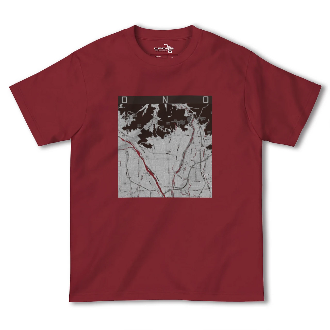 【大野（岐阜県）（岐阜県）】地図柄ヘビーウェイトTシャツ