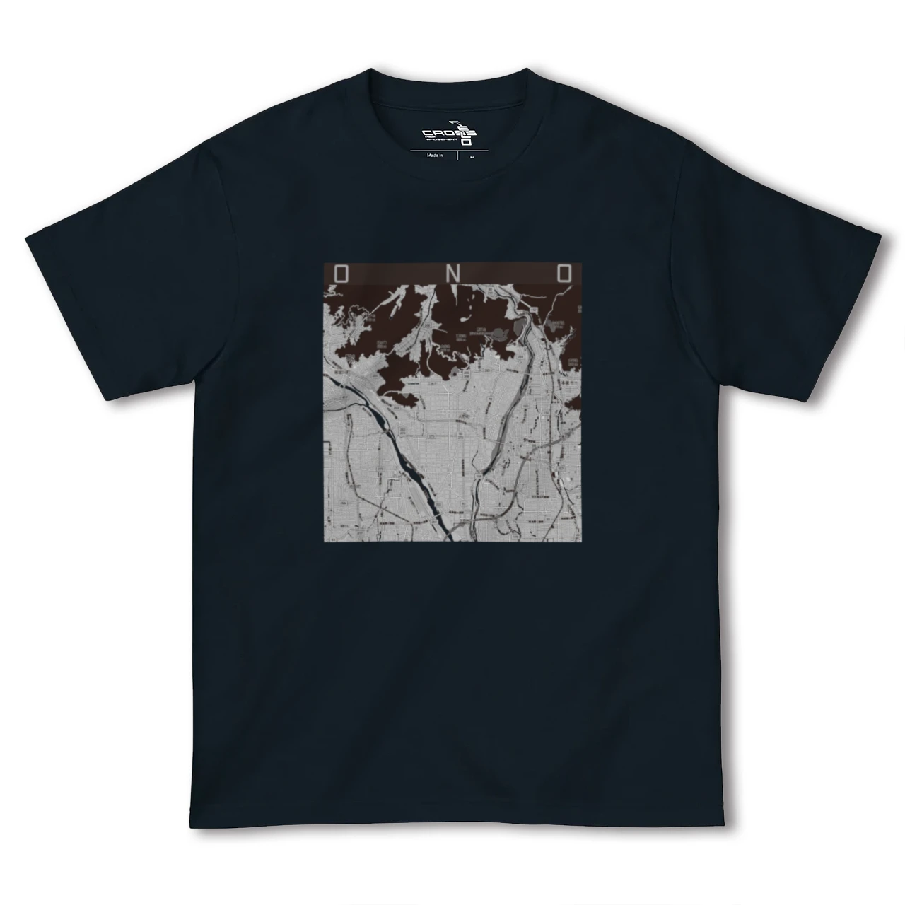 【大野（岐阜県）（岐阜県）】地図柄ヘビーウェイトTシャツ