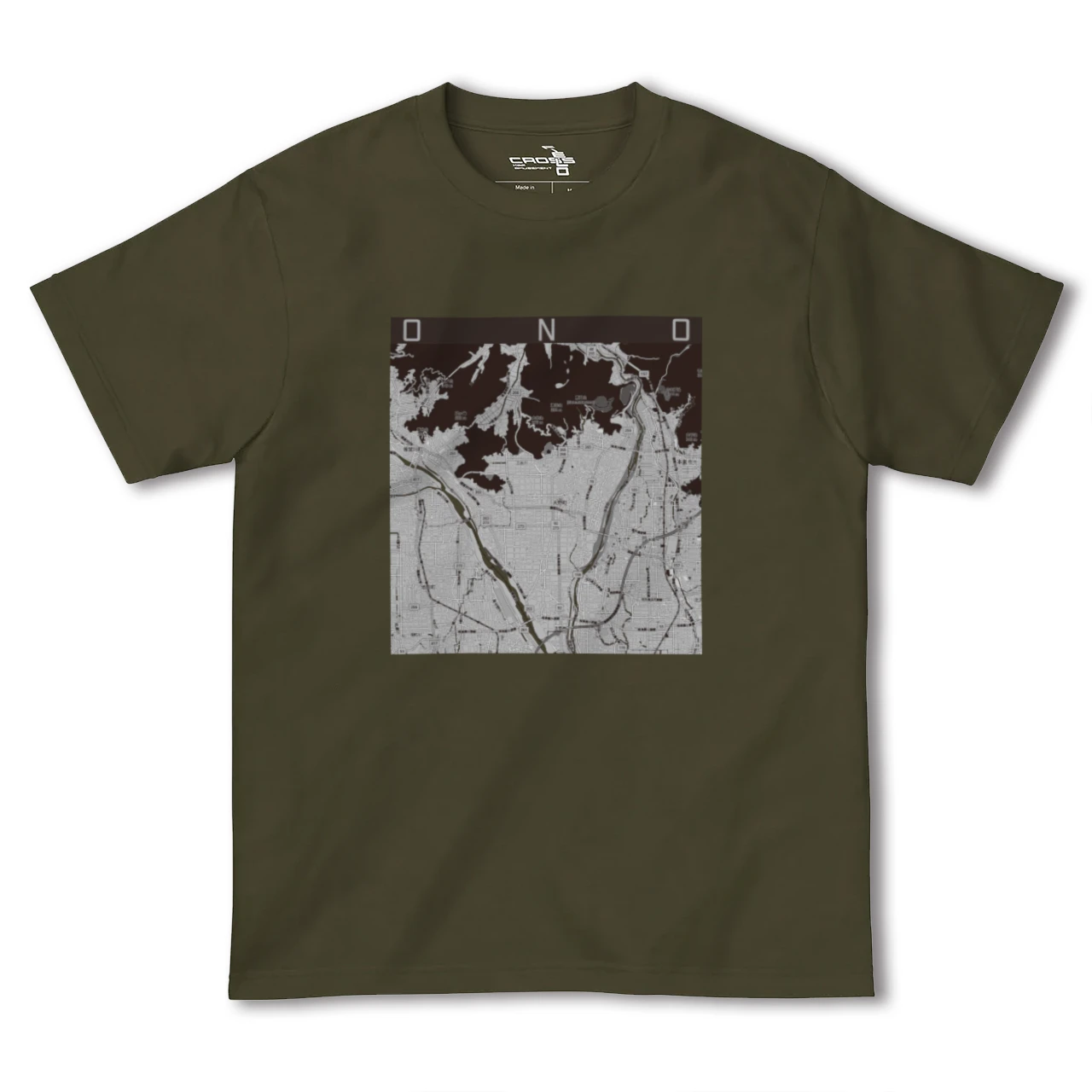 【大野（岐阜県）（岐阜県）】地図柄ヘビーウェイトTシャツ
