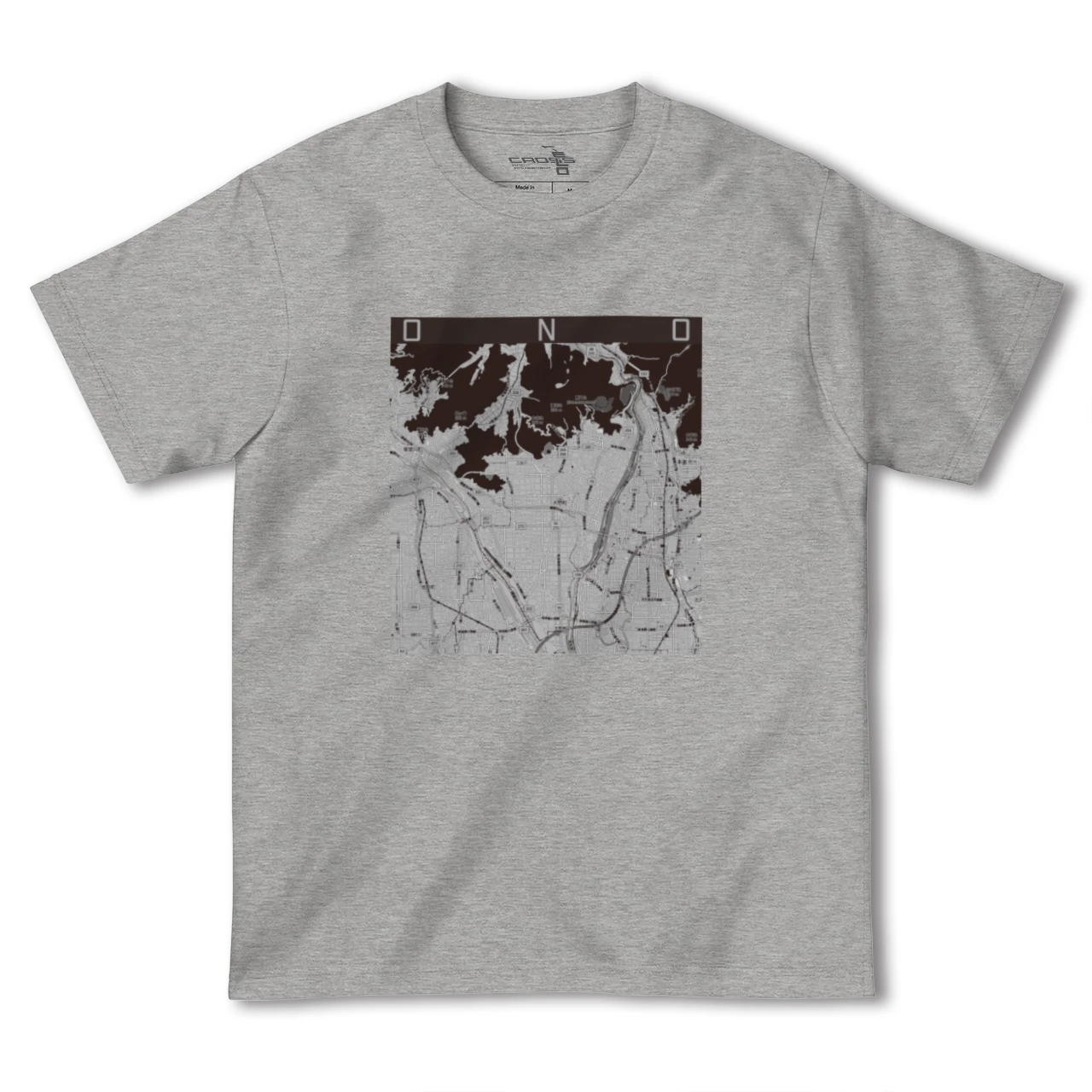【大野（岐阜県）（岐阜県）】地図柄ヘビーウェイトTシャツ