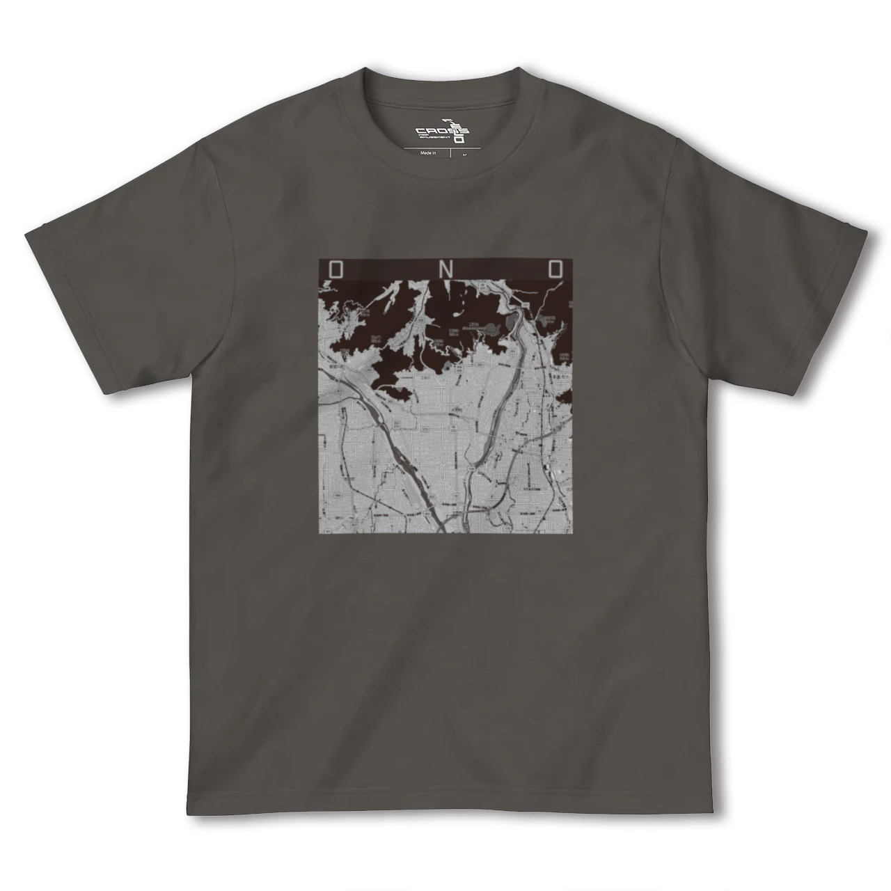 【大野（岐阜県）（岐阜県）】地図柄ヘビーウェイトTシャツ