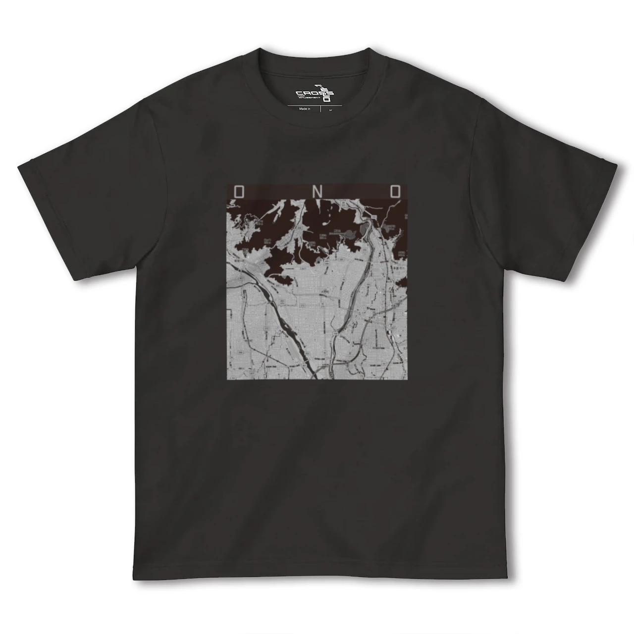 【大野（岐阜県）（岐阜県）】地図柄ヘビーウェイトTシャツ