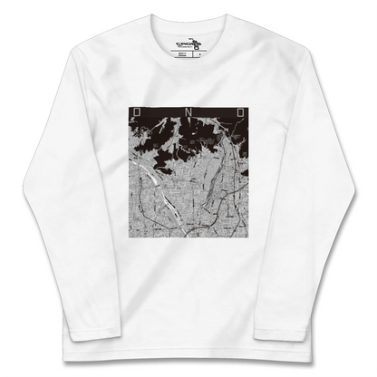【大野（岐阜県）（岐阜県）】地図柄ロングスリーブTシャツ