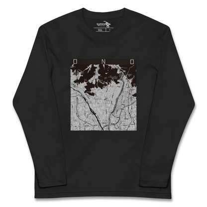 【大野（岐阜県）（岐阜県）】地図柄ロングスリーブTシャツ