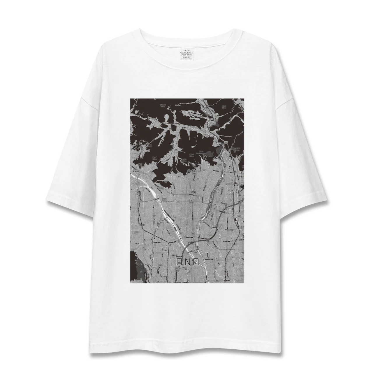 【大野（岐阜県）】地図柄ビッグシルエットTシャツ